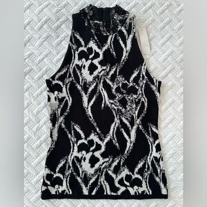 White House Black Market Bead-embellished Sleeveless Sweater Top